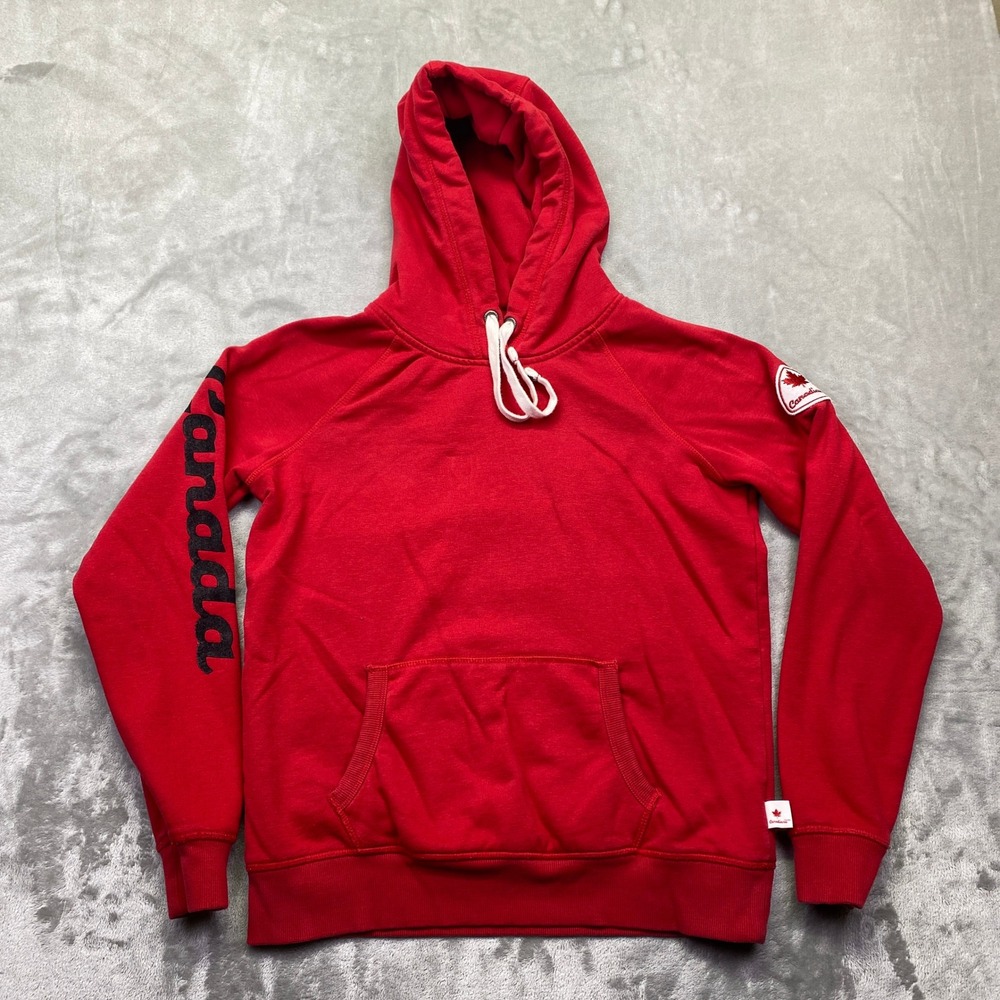 Canadiana Mens Red Canada Graphic Sleeve Pullover Hoodie Small CDS91910LD‎